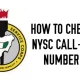 How To Check NYSC Call-up Number