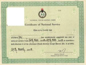 Nysc discharge certificate